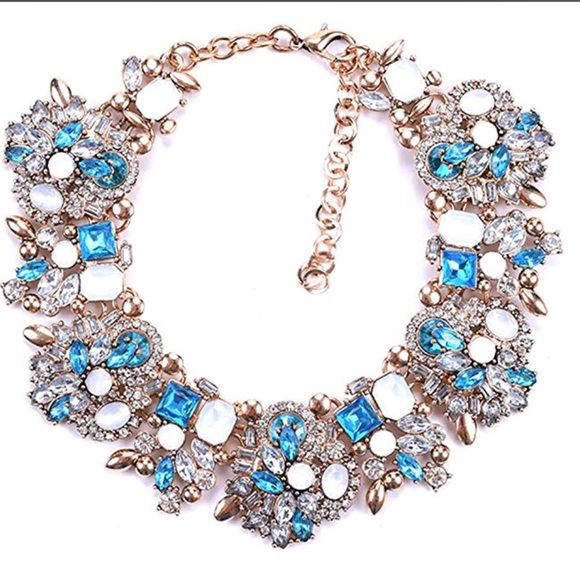 Bib Statement Necklace Colorful Crystal Diamanté Collar - Picture 6 of 10